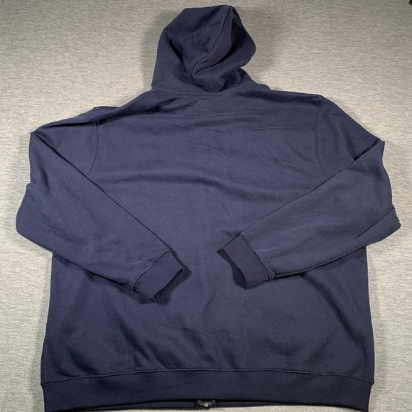 GAP Hoodie Mens 2XL Navy Blue Full Zip Fleece Lined Sweatshirt Drawstring Hood - Picture 9 of 11